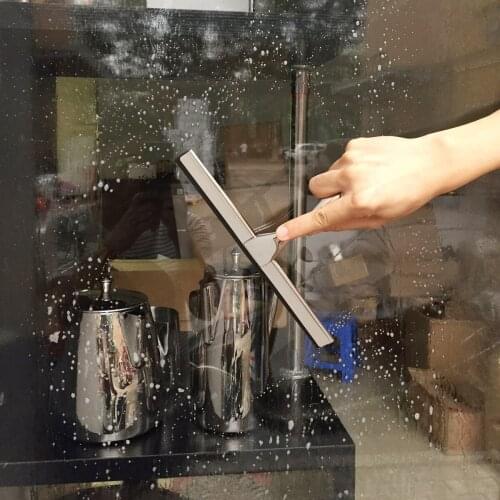 Cleaner Shower Bathroom Squeegee Stainless Steel Rubber Glass Window Wiper for Mirror Tiles Car Surface Cleaning Suction Hook