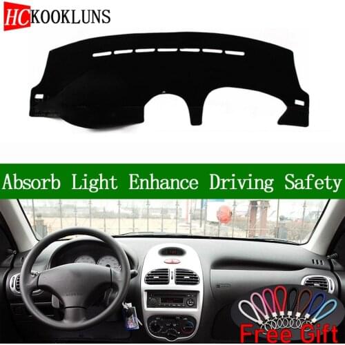 For Peugeot 206 2004 2005 2006-2008 Dashboard Cover Sun Shade Dash Mat Pad Carpet Car Stickers Interior Accessories