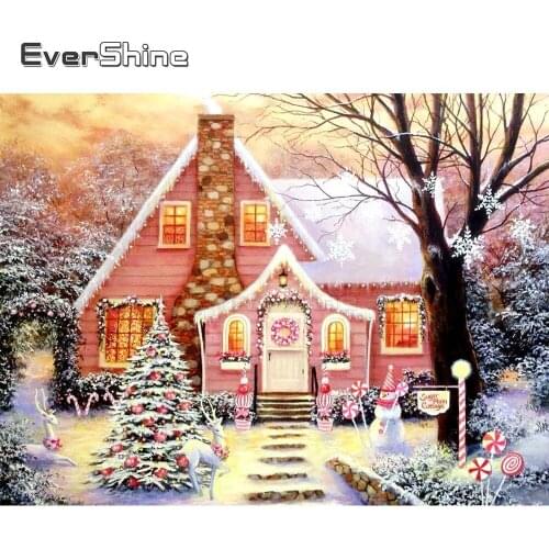 EverShine 5D Diamond Painting Full Square Winter Landscape Cross Stitch Diamond Mosaic Scenery Picture Of Rhinestones Home Decor