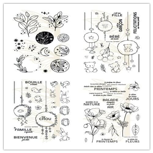 French stamp Clear Stamp for Scrapbooking Transparent Silicone Rubber DIY Photo Album Decor 878