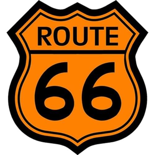 Fuzhen Boutique Decals Exterior Accessories Funny Car Styling Waterproof Highway Sign Orange Route 66 Decal Sticker PVC Graphics