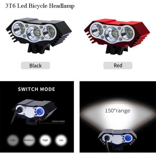 USB DC Charging Led Bicycle Lamps 3000 Lumen Super Power Security MTB Bike Light 3T6 Cycling Headlight Night Riding Accessories