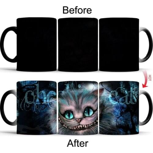 2020 New Hot Smile Cat Animal Heat Sensitive Coffee Mug Cup Porcelain Magic Color Changing Tea Cups Christmas Gift Free Shipping