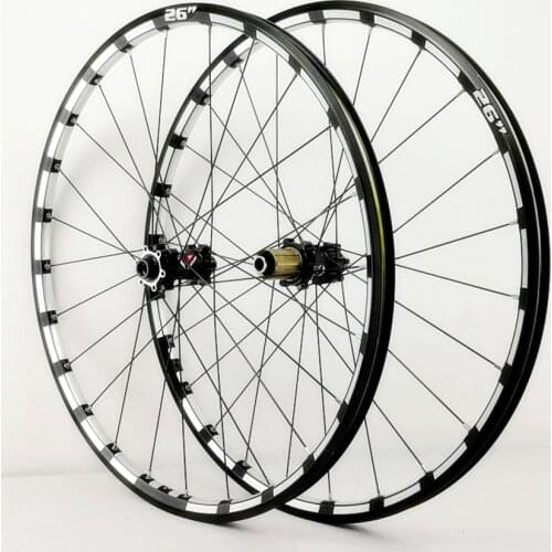 PASAK MTB Mountain Bike Wheelset 26 27.5Inch Milling Trilateral CNC Rim Straight Pull Disc Brake QR/Thru-axis 24H Bicycle Wheels