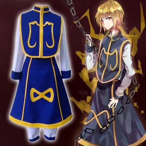 Anime Hunter x Hunter Cosplay costumes Kurapika Cos Uniforms Halloween Hunter x Hunter Outfits Synthetic Wigs For Women Mens