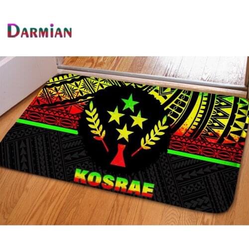 DARMIAN Carpets for Living Room Polynesian Kosrae Tribe Print Mats Rugs Bathroom Non-slip Alfombras Home Entrance Doormat Mats