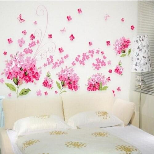 Beautiful High Quality Flower Para Para Sakura DIY Removable Art Vinyl Wall Stickers Decor Art Mural Decal For Girls Room