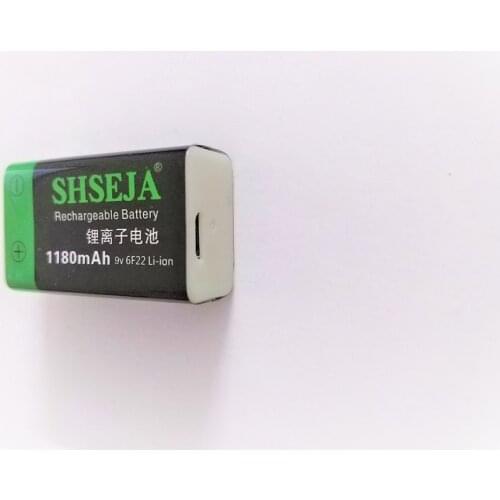 9V 1180mAh lithium ion battery 6F22 USB rechargeable battery detector toy rechargeable battery free shipping