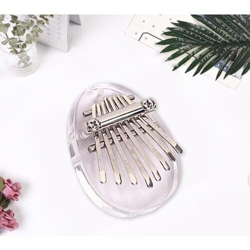 8 Keys Mini Kalimba African Transparent Acrylic Thumb Piano Finger Percussion Music Instrument Toy Mbira Likembe Sanza