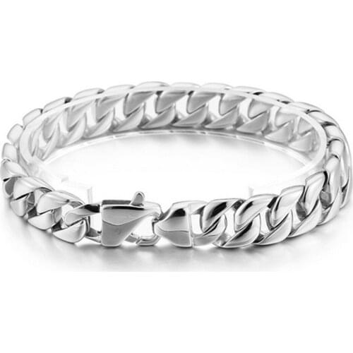 Fashion Mens Jewelry Silver Bling Stainless Steel Gold Tone Curb Chain Link Bracelet 10mm9"