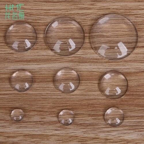 Fashion 10-50pcs/Lot 3D Transparent Round Cabochon Clear Epoxy Circles For Bottle Caps Craft DIY Supplies Free Shipping