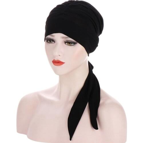 Muslim Turban Hat for women Pre-Tied Chemo Beanies Caps Bandana Headscarf Head Wrap for Cancer Hair Accessories