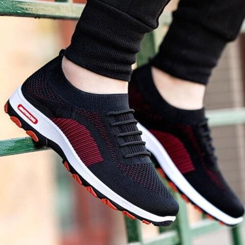 Mens Knitted Casual Sports Shoes, New in 2021 Spring and Autumn, Comfortable, Breathable and Lightweight, Mens Tennis Shoes