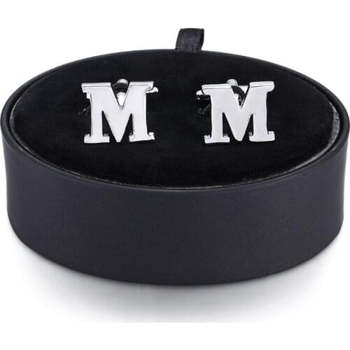 DY a set of high quality fashion silvery letter Y Cufflinks black leather box men French shirt Cufflinks box set free shipping