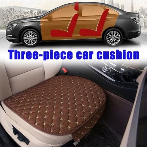 3pcs Set Car Seat Mat Linen Cusion for Auto Vehicle Replacement Universal Car Styling