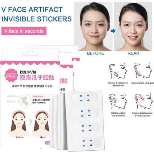 40Pcs Instant Face Lift Stickers Invisible Waterproof Chin Lift Secret Tapes Facial Slim Anti Wrinkle Sticker V Face Shaper