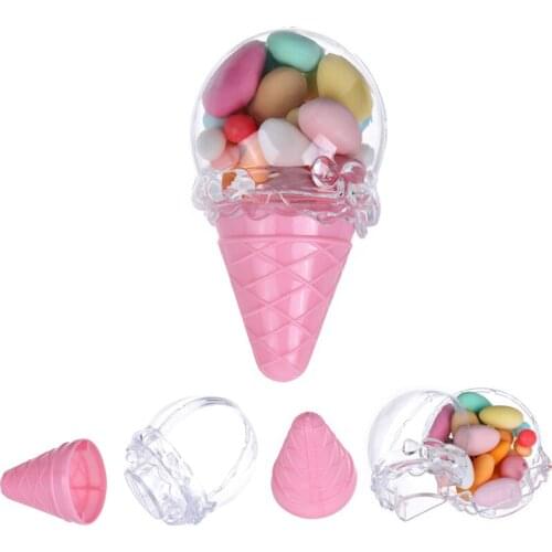 6pcs Ice Cream Shape Gift Box Bag Creative Favor Candy Box Wedding Gift Boxes Baby Shower Chirstmas Party Box Decor Supplies