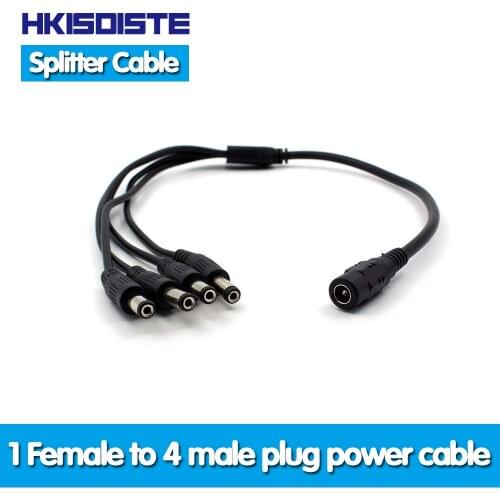 HKIXDISTE DC 1 to 4 Power Splitter Cable For CCTV Camera 1 Female to 4 Male video cctv accessories