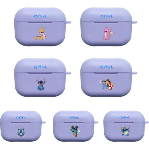 Luxury Disney Purple Case for Apple Wireless AirPods Pro High Quality Printing Stitch case disney cover fun