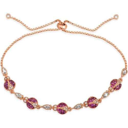 Silver Ladybird Buggy Elevator Bracelet