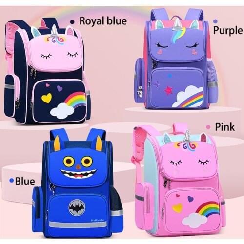 Unicorn Primary School Bags for Girls Cute Waterproof Kids Bag 3D School Backpack Student Cartoon Unicorn Girl For 6-12 Children