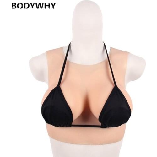 Crossdresser Silicone Round Collar Breast Milk Dressup Fake Chest Solid Fake Chest Round Neck C D F Cup Chest Pad Transgender