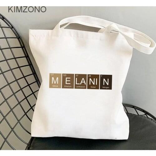 Melanin shopping bag cotton recycle bag shopper bolsa tote canvas bag bolsa compra foldable sac cabas cabas
