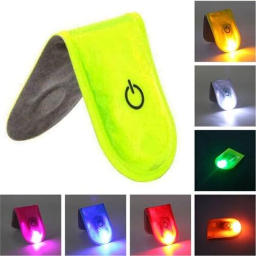 7 Color LED Clip On Cloth Magnetic Surfaces Safety Lights Running Hiking Safety Warning PVC Clip Lamp Reflective Strap Emergency