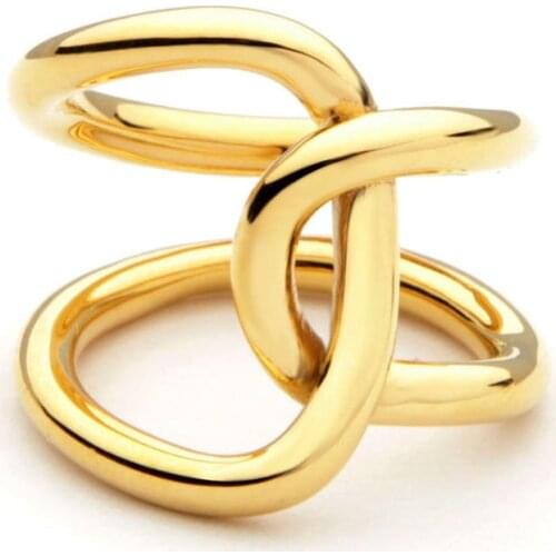 VAROLE Double Line Cross winding Rings For Women infinity Rings Gifts Unique Design Fashion Jewelry Anel Feminino