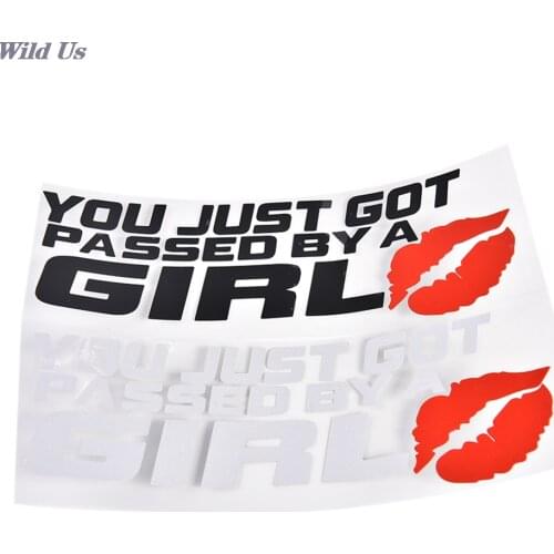 YOU JUST GOT PASSED BY A GIRL Kiss Mark Lip Sexy Lipstick Decal Vinyl Car Window Wall Home Sticker Halloween XMAS Decor Gift