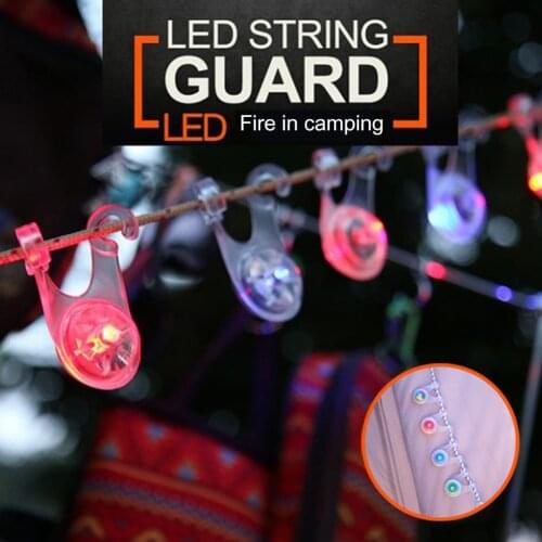 10pcs Waterproof LED Tent String Rope Guard Hanging Lights Mini Flashlight Outdoor Camping Fishing Warning Safety Lamp Random