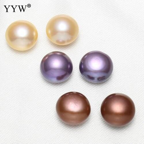 1Pair 12-13mm Natural Freshwater Pearl Loose Beads Baroque Gold Purple Brown Color Pearls Beads for Eearrings Approx 1mm