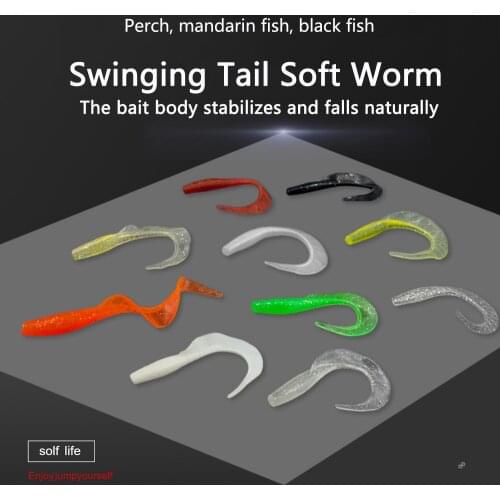 5pcs/Lot Silicone Soft Bait With Long Tail Grubs 6cm/8cm Artificial Swim Bait Mermaid Tail Wobblers Fishing Lure Pesca 11 Colors