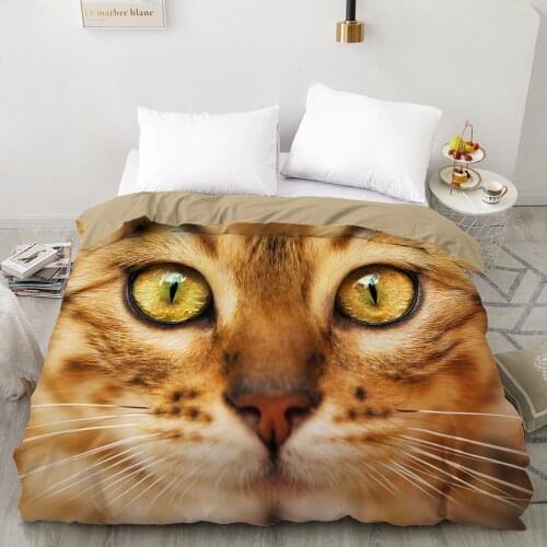 3D Duvet cover Quilt/Blanket/Comfortable Case Luxury Bedding 135 140x200 150x200 200x220 for Home animal Cat Cute Eyes