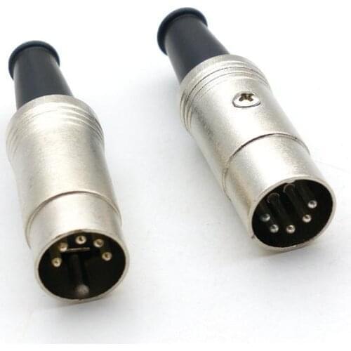 5PIN DIN Connector Midi Cable Lead Audio Plug Male Inline Metal connector