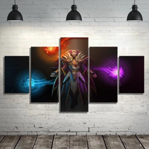 5 Pieces Canvas Painting DOTA 2 Invoker Home Decor For Living Room Printed Wall Art Game Poster Modern Artwork Pictures Cuadros