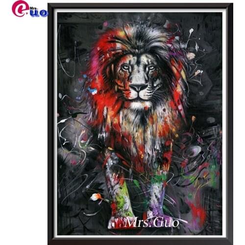 5d diy Diamond Painting Animals With Square Rhinestones Diamond Embroidery Abstract Colorful Lion Cross Stitch Mosaic Home Decor