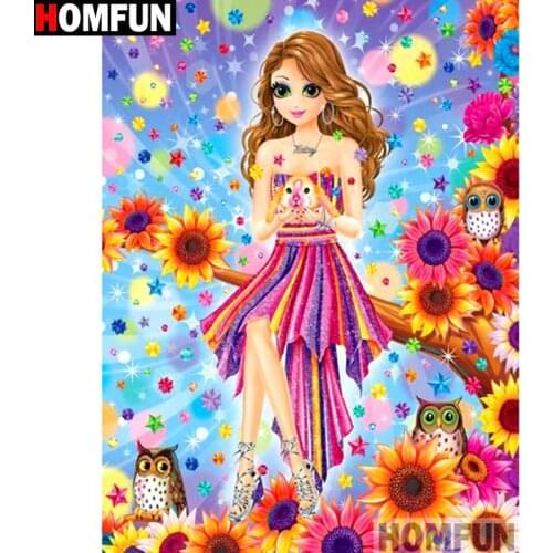 HOMFUN Full Square/Round Drill 5D DIY Diamond Painting "Cartoon princess" Embroidery Cross Stitch 5D Home Decor Gift A14766