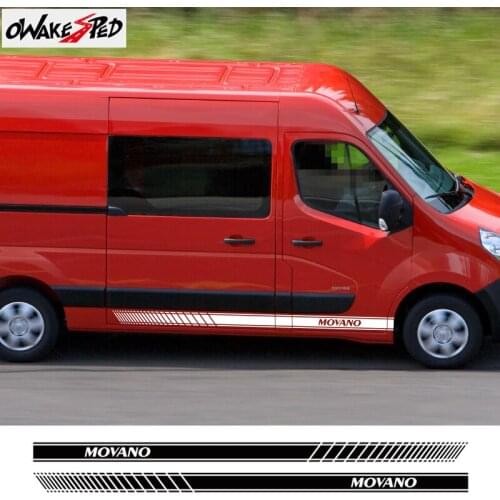 Car Sport Styling Side Skirt Door Decor Stickers For Opel Movano L1 L2 Racing Lattice Graphics Auto Body Vinyl Decals
