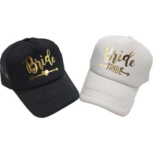 New Bride Tribe Snapback Hat Bride to Be Golden Arrow Hats Girls Wedding Beach Bachelorette Party Favors Trucker Hat Cap