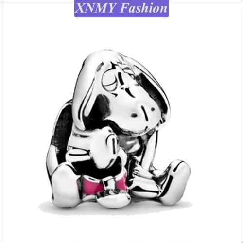 XNMY Cute Animals Beads Silver Color Little Donkey Beads Fit Original Pandora Bracelet Necklace Lovely Jewelry Gift