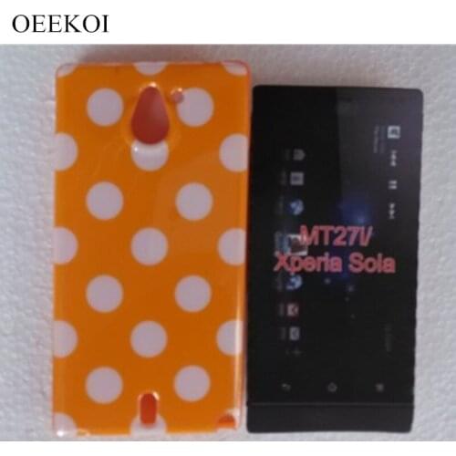 OEEKOI Polka Dots Skin Pouch Colorful Back Skin Case for Sony Xperia Sola MT27i Phone Bags