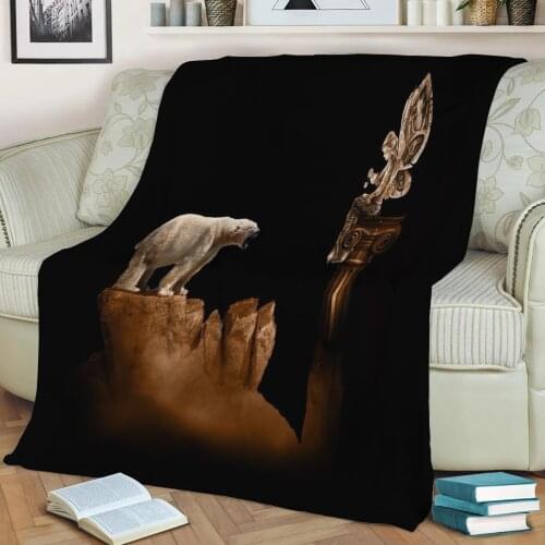 Bear and Sirena Flannel Throw Blanket 3D Printed Keep Warm Sofa Child Blanket Home Decor Textiles Dream Family Gift