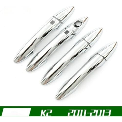For KIA K2 2011-2013 Chrome ABS Car Door Handle Bar Cover Frame Trim Car Styling
