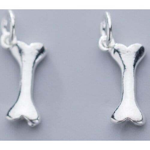 925 Sterling Silver Cute Dog Bone Design Charms Pendant Deijes Beads fit Charm Bracelet Original Jewelry Making DIY Accessories