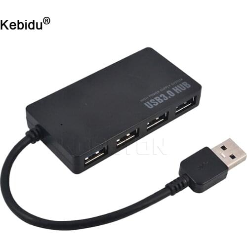 Kebidu USB 3.0 Hub 4 Ports USB Splitter Adapter 5Gbps High Speed with Power Charging Interface for PC Laptop Wholesale