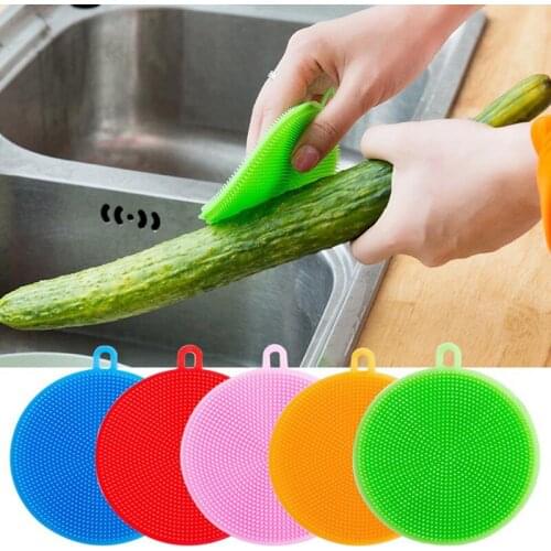 Multifunction Silicone Dish Bowl Cleaning Brush Pad Pot Pan Wash Brushes Kitchen Cleaner Washing Tool
