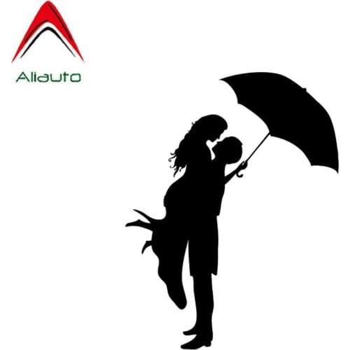 Aliauto Fashion Car Sticker Couple with Umbrella Romantic Love Automobiles Accessories PVC Decal for Lexus Suzuki Kia,15cm*12cm
