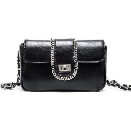 Fashion Ladies Split Leather Shoulder Bags Mini Square Chain Messenger Bags For Women Leisure Cross-body Bag Female Purse New