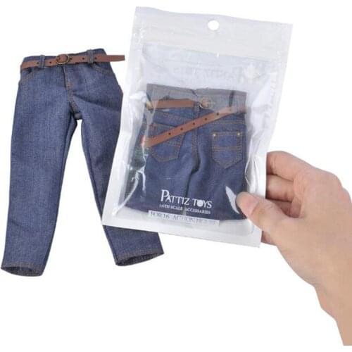 1/6 Scale Man male boy Jeans Blue color pants Trousers with belt Suitable Muscular Body For 12" Body Doll clothing accessories